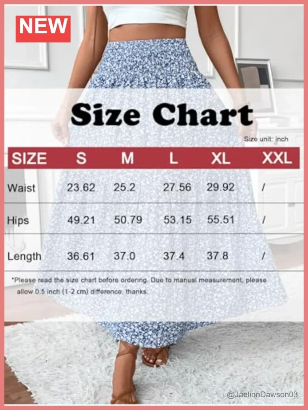 Women's Smocked High Waist Maxi Skirt Casual Boho Long Skirts with Pockets